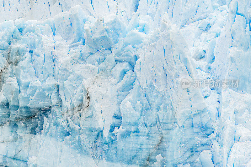 阿根廷巴塔哥尼亚El Calafate莫雷诺冰川上的冰结构